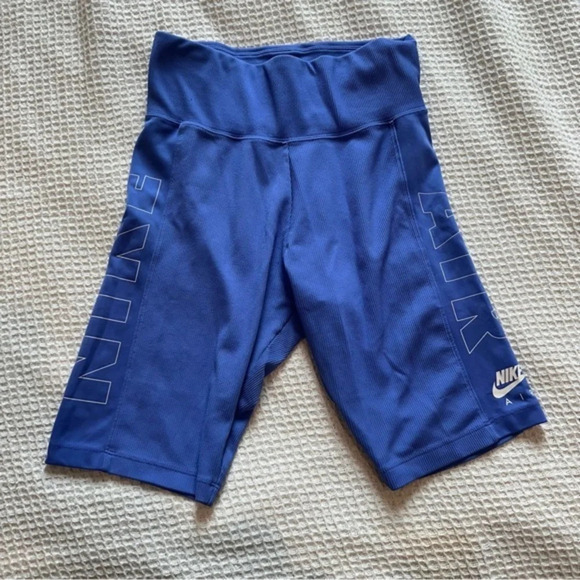 Nike Air Purple Periwinkle Ribbed Biker Shorts Size Small - Picture 1 of 4